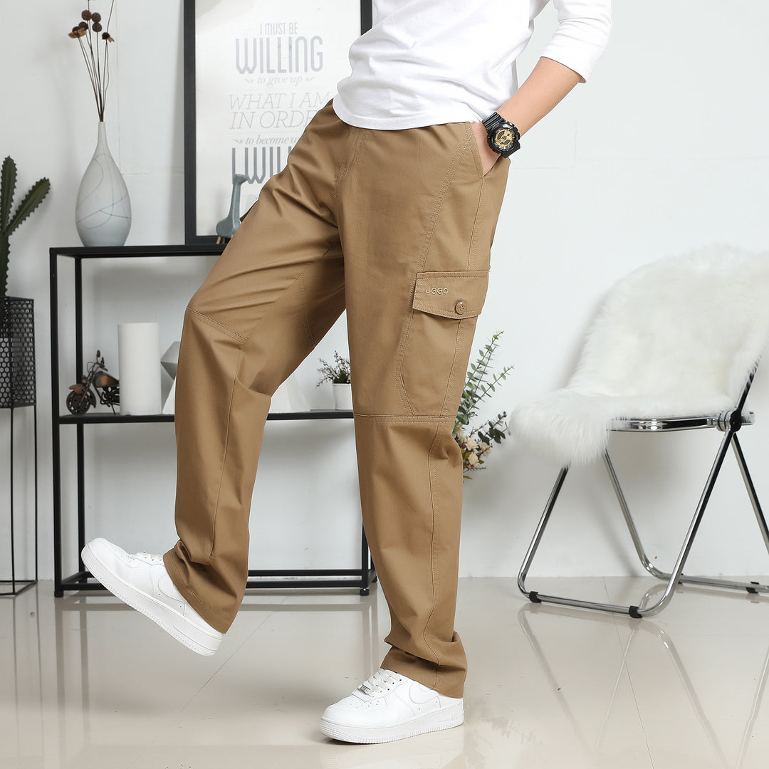 Herren Relaxed-Fit Cargohose im Utility-Design mit Kniepaneelen & Klappentaschen Nord Taschen