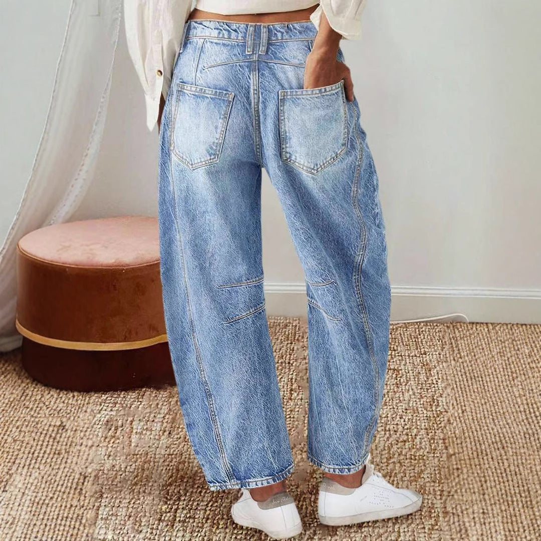 Damen Weite Jeans im lässigen Vintage-Stil mit hochwertigen Details - Arvani