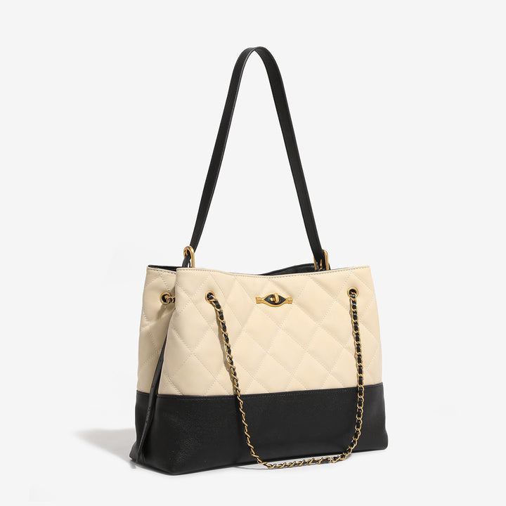 Damen Handtasche mit elegantem Steppmuster und luxuriösem Kettenhenkel Nord Taschen