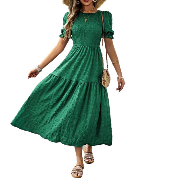 Damen Midikleid mit elastischem Taillenbund und schwingendem Rock