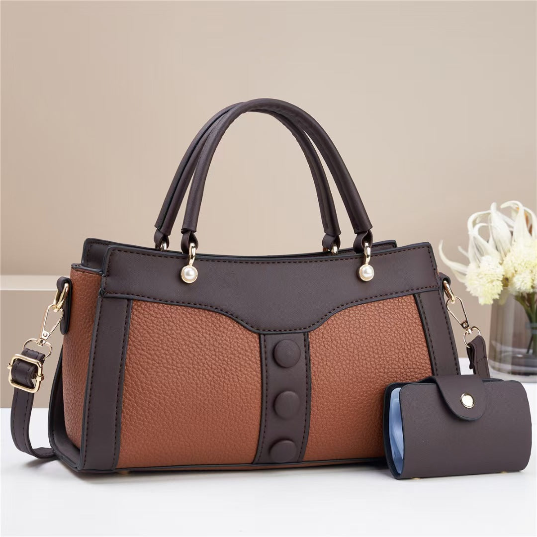Damen elegante Handtasche mit strukturiertem Obermaterial und abnehmbarer Mini-Geldbörse Nord Taschen