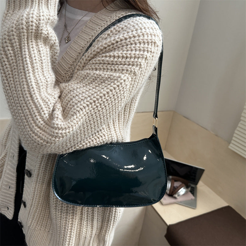 Damen modische Handtasche im minimalistischen Design mit glänzender Oberfläche Nord Taschen