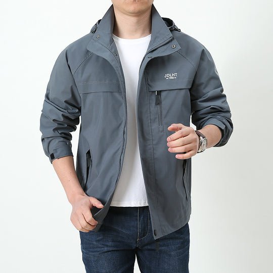 Herren Atmungsaktive Übergangs-Softshelljacke im Field‑Stil mit verdeckter Kapuze und Reißverschluss‑Brusttasche Nord Taschen