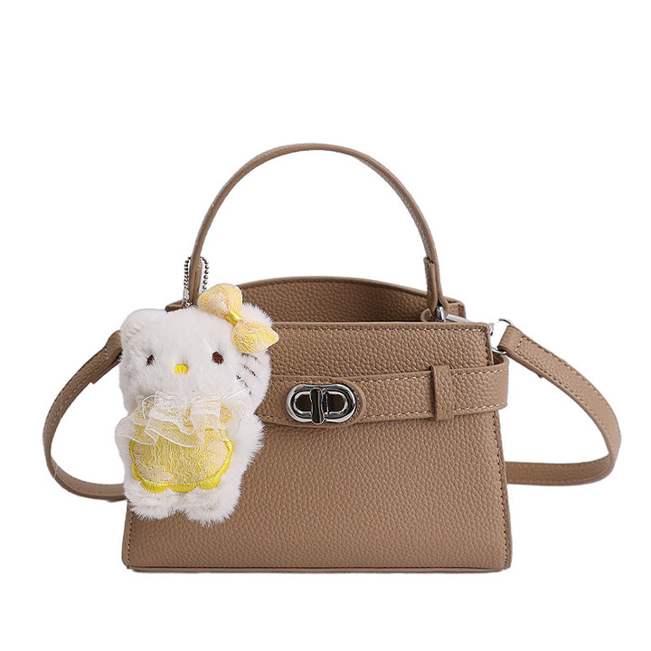 Damen trendige Handtasche mit verspieltem Tieranhänger Nord Taschen