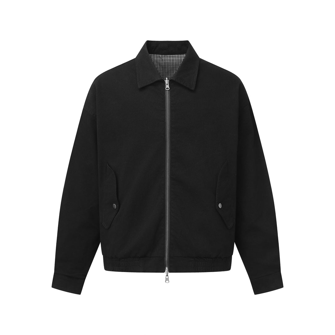 Herren Boxy-Canvas-Blousonjacke mit Reißverschluss, Pattentaschen und elastischem Saum Nord Taschen