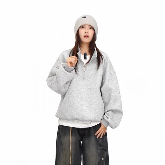 Unisex Halbzip-Sweatshirt mit Raglanärmeln, Eingrifftaschen und geripptem Saum Nord Taschen
