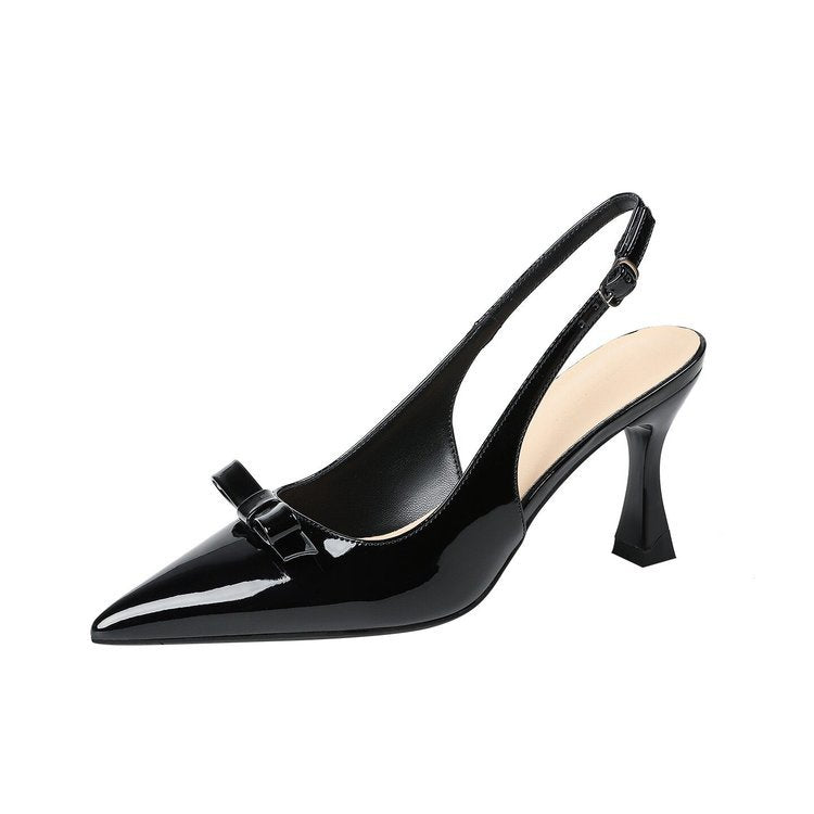 Damen Slingback-Pumps mit zierlichem Schleifenakzent