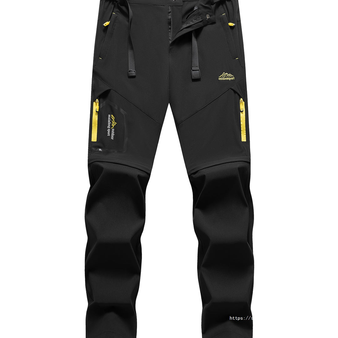 Herren Technische Softshell Zipp‑Wanderhose mit abnehmbaren Beinen und verstellbarem Gürtel Nord Taschen