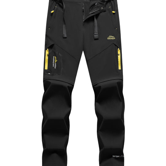 Herren Technische Softshell Zipp‑Wanderhose mit abnehmbaren Beinen und verstellbarem Gürtel Nord Taschen
