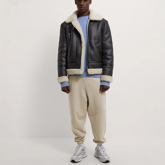 Herren Gefütterte Fliegerjacke im Aviator‑Stil mit Teddyfutter Nord Taschen