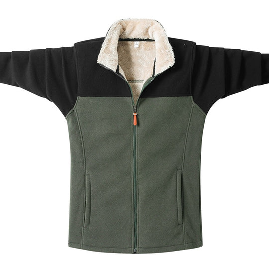 Herren Zweifarbige Fleece-Übergangsjacke mit Stehkragen, Reißverschluss & Eingrifftaschen Nord Taschen