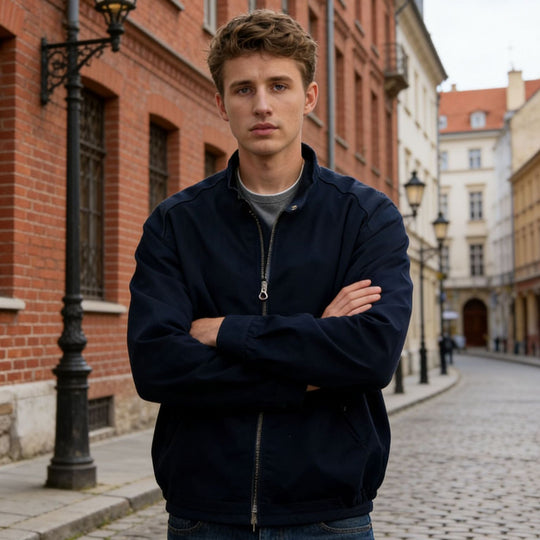 Herren Moderner Blouson mit Stehkragen, Zweiwege-Reißverschluss und elastischem Saum Nord Taschen