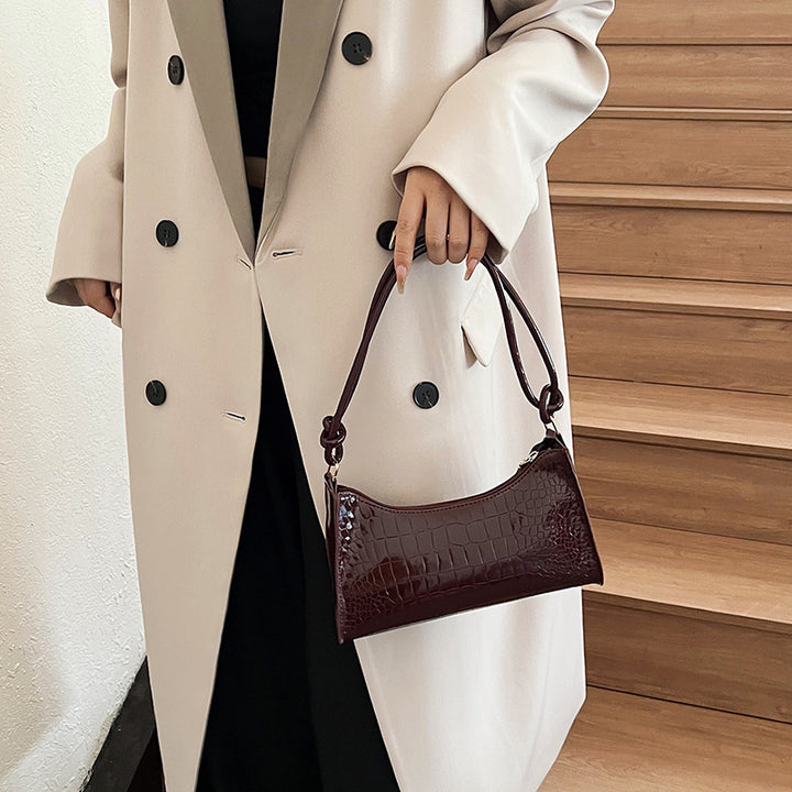 Damen elegante Handtasche mit kroko-ähnlicher Textur Nord Taschen