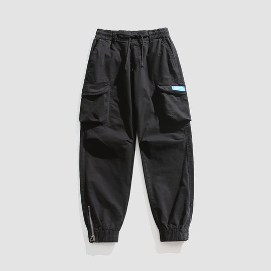 Herren Konisch geschnittene Utility-Cargo-Jogginghose mit Tunnelzugbund, Klapptaschen und Knöchelreißverschlüssen Nord Taschen
