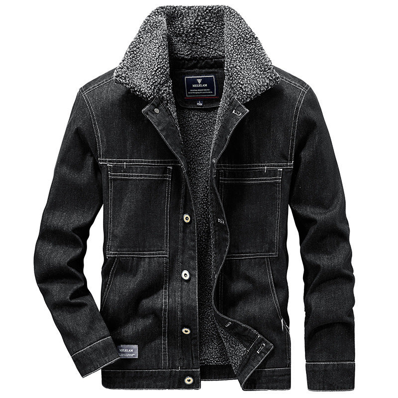 Herren Sherpa-gefütterte Denimjacke im Worker-Style Nord Taschen