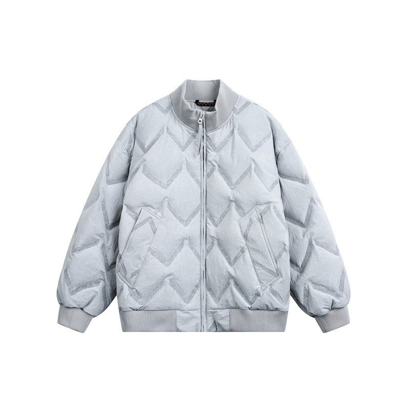 Herren Oversize-Steppblouson mit Rippkragen und Zickzack-Steppung Nord Taschen