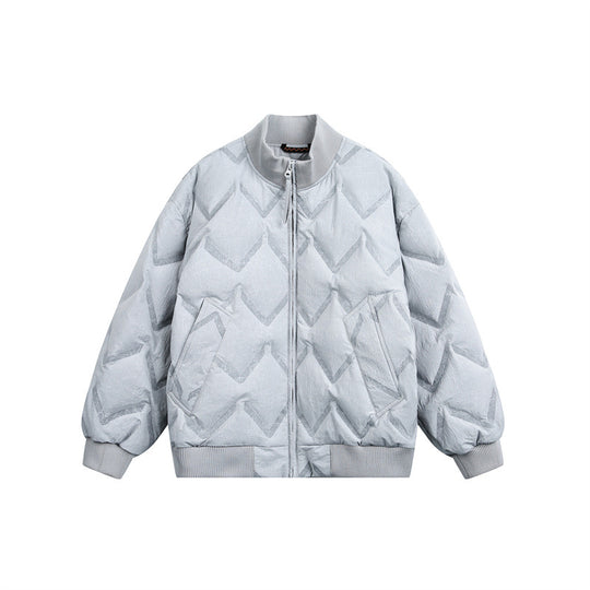 Herren Oversize-Steppblouson mit Rippkragen und Zickzack-Steppung Nord Taschen