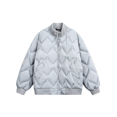 Herren Oversize-Steppblouson mit Rippkragen und Zickzack-Steppung Nord Taschen