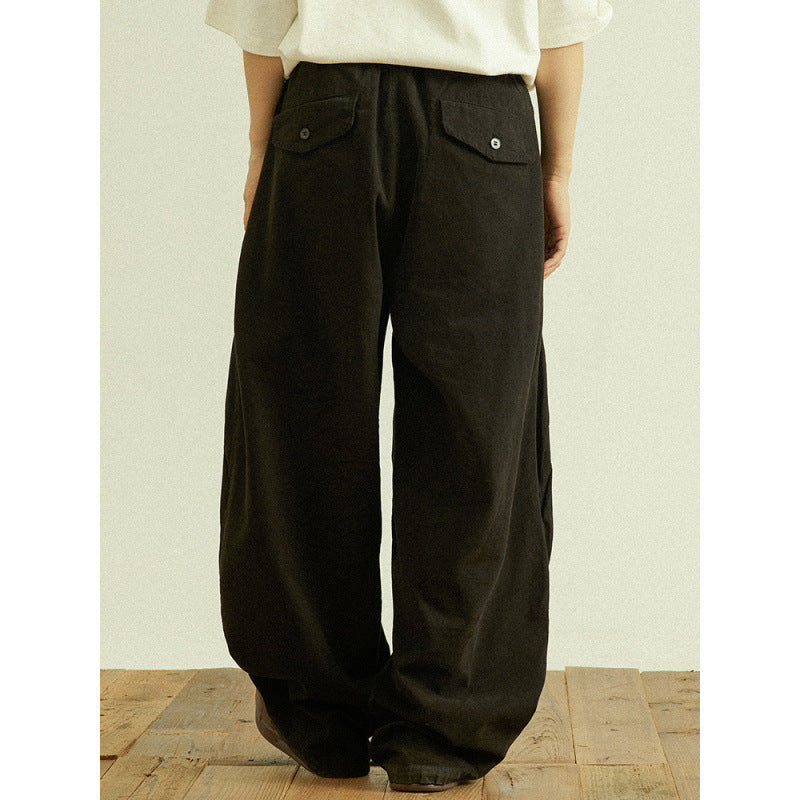 Herren Weite Baggy-Cargo-Hose mit Faltendetails und elastischem Bund Nord Taschen