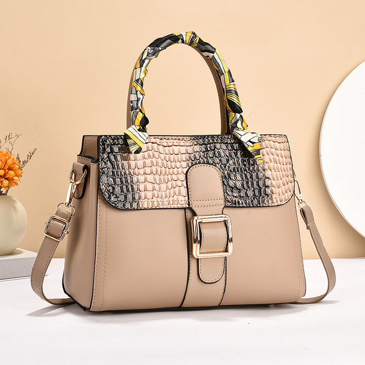 Damen modische Handtasche mit strukturiertem Obermaterial und Schal Nord Taschen
