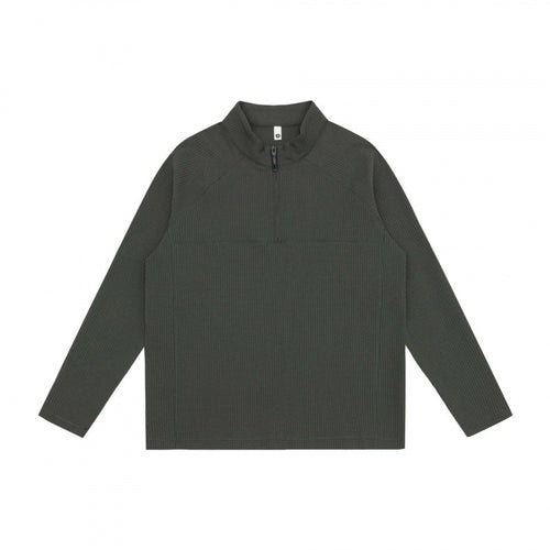 Unisex Grobstruktur-Halbzip-Pullover mit Stehkragen und Boxy-Schnitt Nord Taschen
