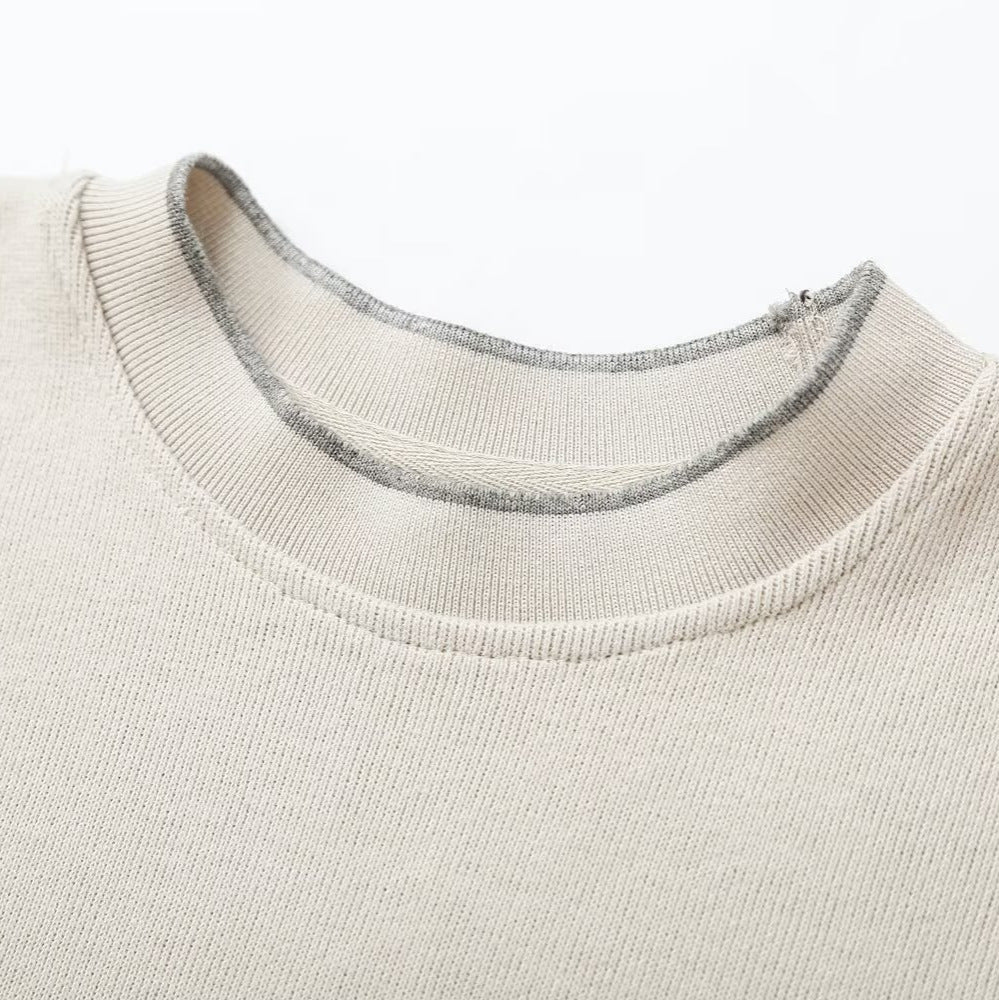 Damen Boxy-Rippstrick-Pullover mit Rundhalsausschnitt Nord Taschen