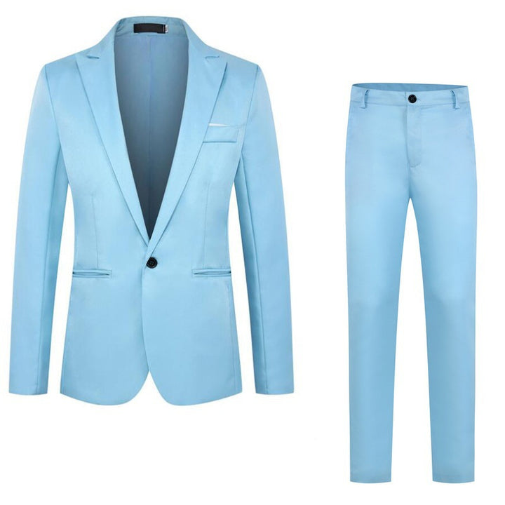 Herren tailliertes Anzugset aus feinem Satin mit schlanker Silhouette und Ein-Knopf-Sakko Nord Taschen