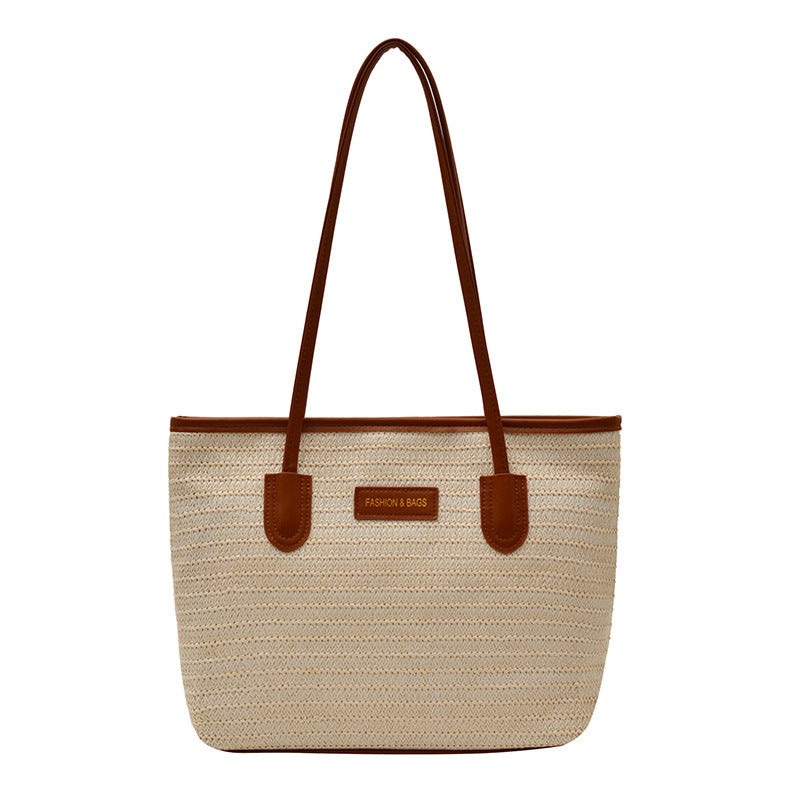 Damen Strandtasche aus hochwertigem Stroh mit eleganten Lederakzenten Nord Taschen