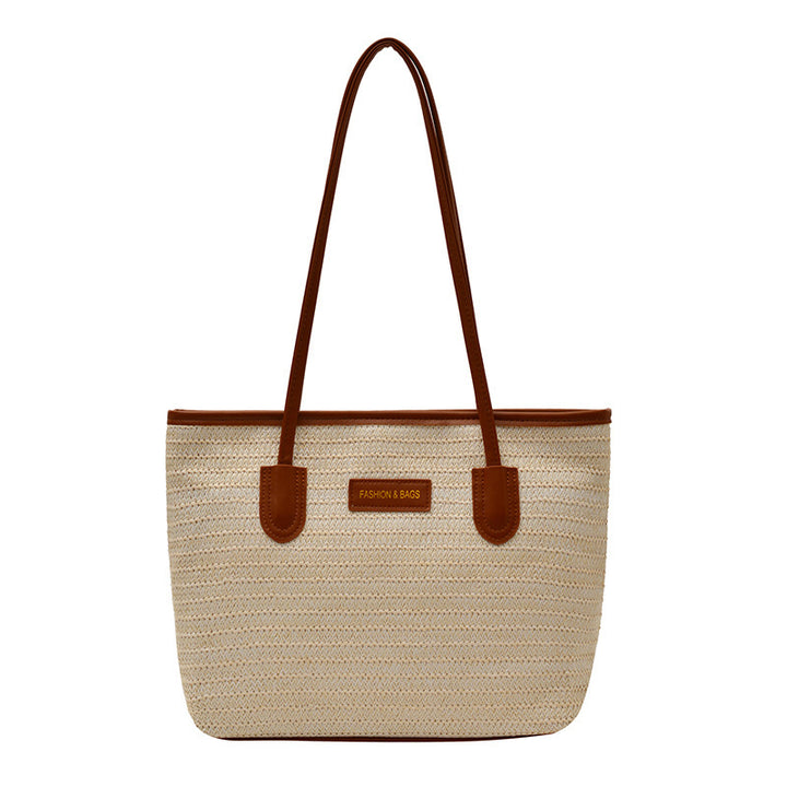 Damen Strandtasche aus hochwertigem Stroh mit eleganten Lederakzenten Nord Taschen