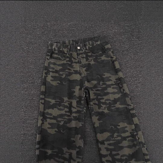 Damen Modische Camouflage Cargo-Hose Nord Taschen