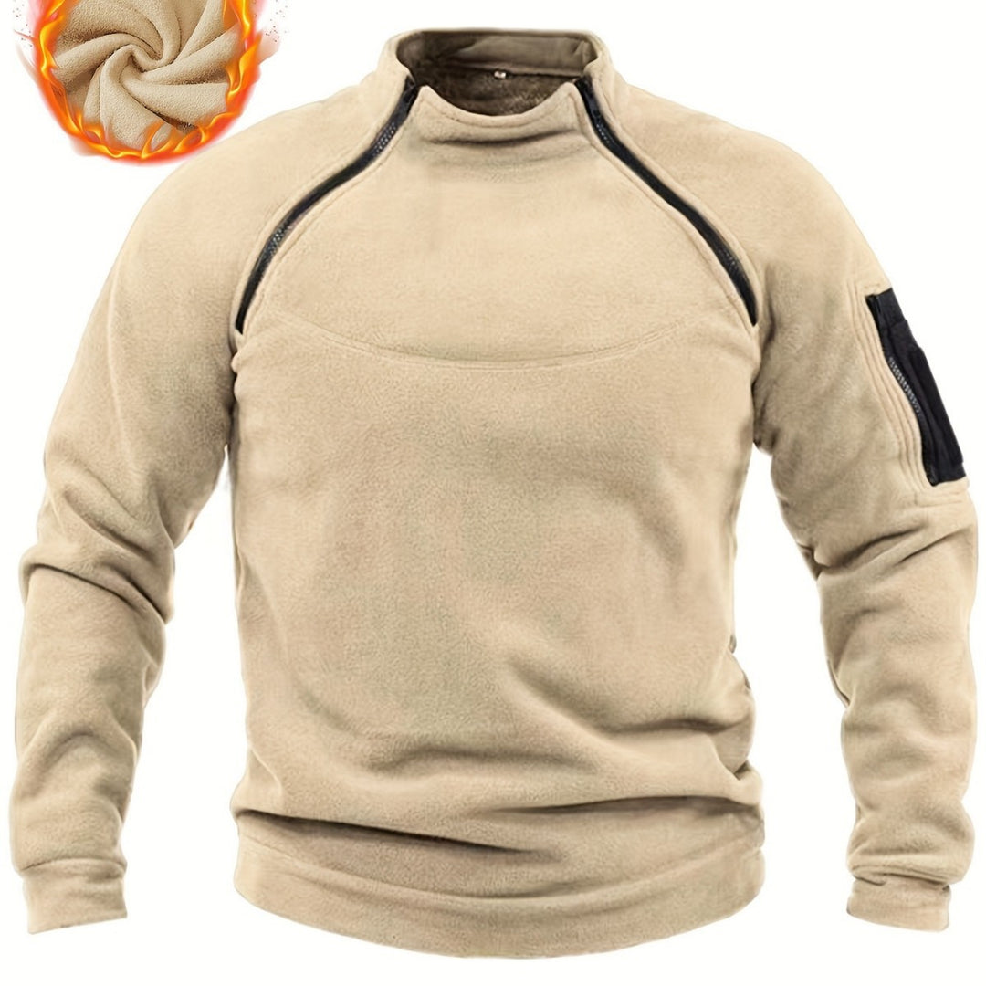 Herren Thermo-Fleecepullover mit Schulter-Reißverschlüssen & Ärmeltasche Nord Taschen