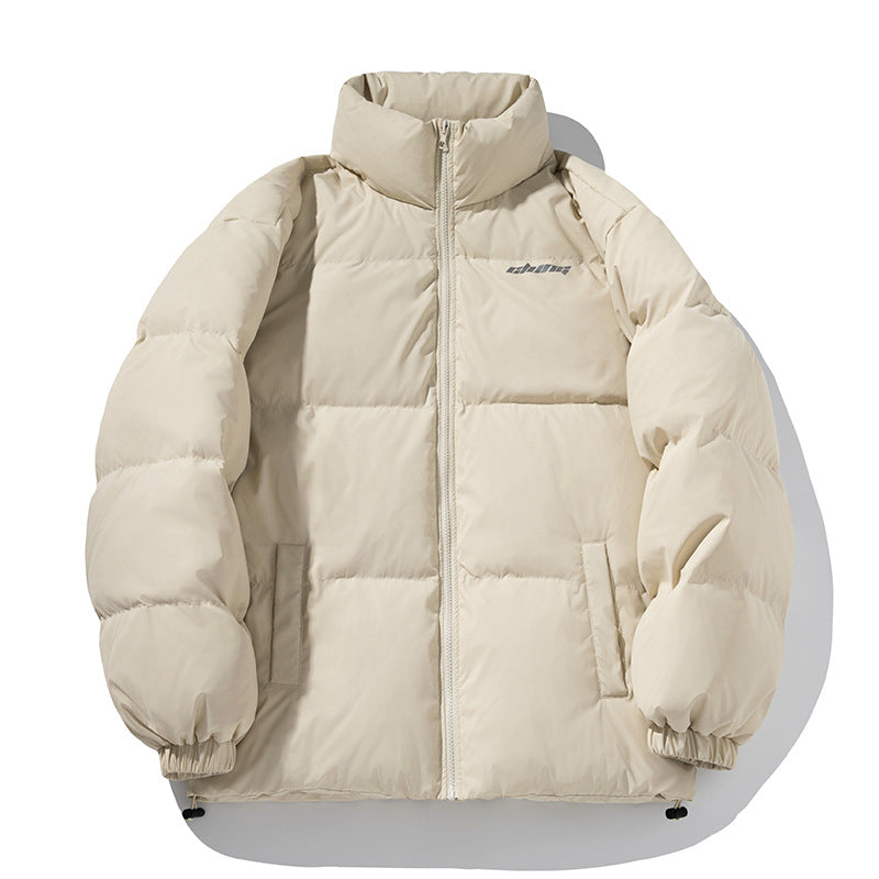 Unisex Kastig geschnittene gesteppte Daunenoptik-Jacke mit hohem Stehkragen und Kordelzugsaum Nord Taschen