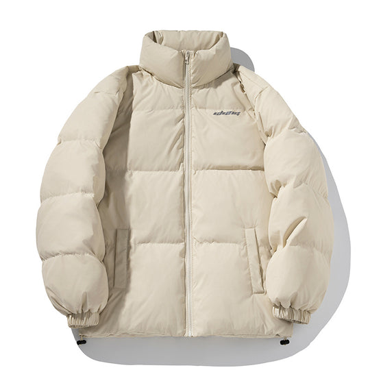 Unisex Kastig geschnittene gesteppte Daunenoptik-Jacke mit hohem Stehkragen und Kordelzugsaum Nord Taschen