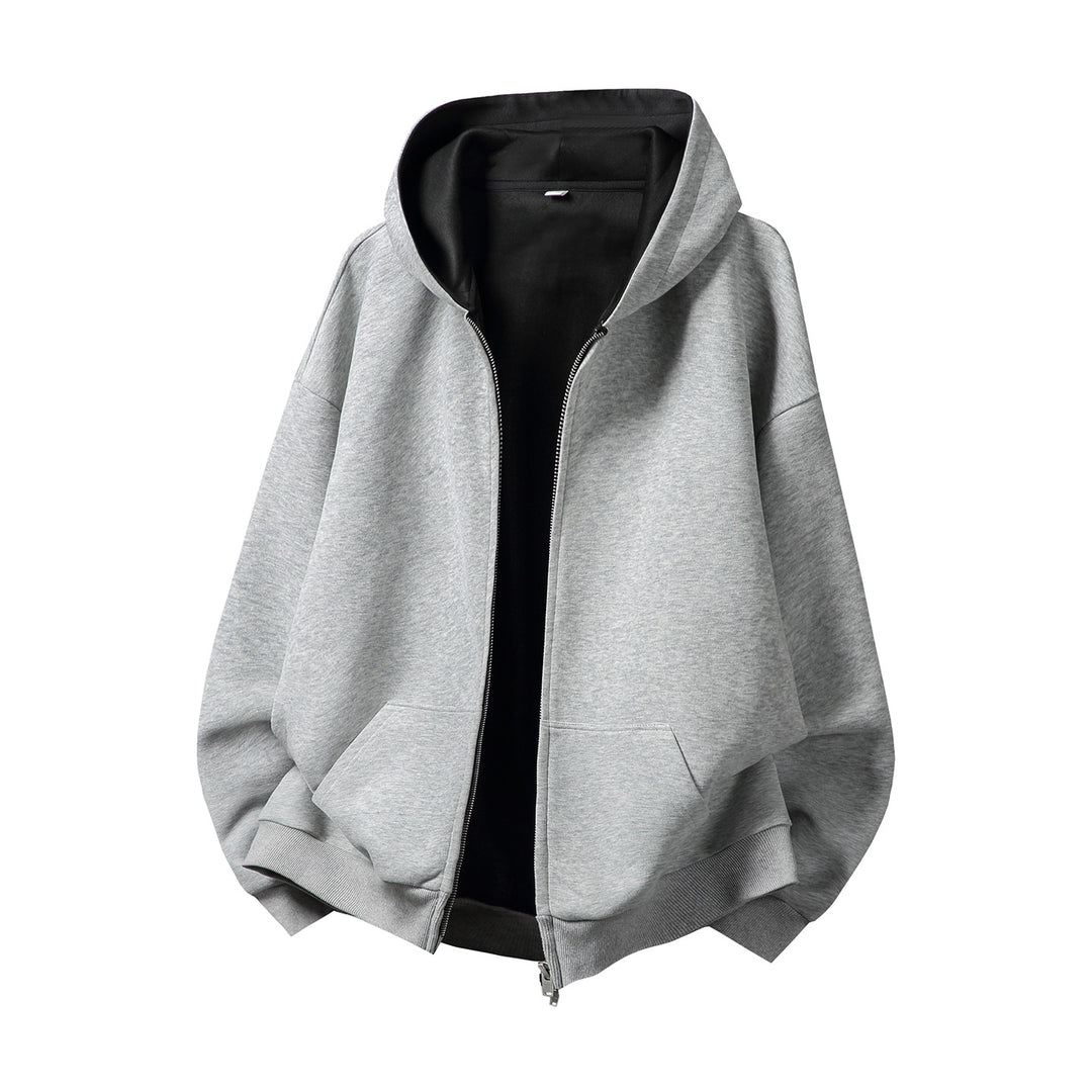 Unisex Oversize-Zipjacke im Boxy‑Schnitt mit zweilagiger Kapuze und Kängurutasche Nord Taschen