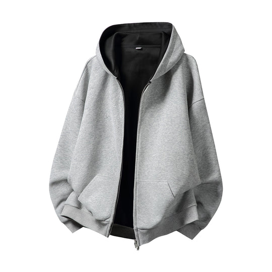 Unisex Oversize-Zipjacke im Boxy‑Schnitt mit zweilagiger Kapuze und Kängurutasche Nord Taschen