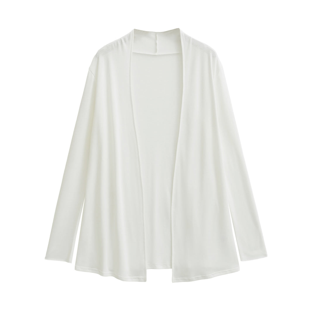 Damen Offener fließender Jersey-Cardigan mit Wasserfallkante Nord Taschen