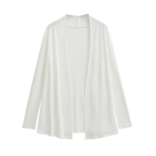Damen Offener fließender Jersey-Cardigan mit Wasserfallkante Nord Taschen