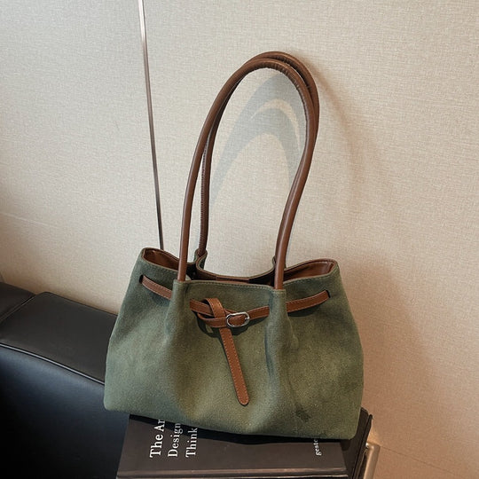 Damen Hobo-Tasche aus hochwertigem Wildlederimitat mit elegantem Akzent Nord Taschen