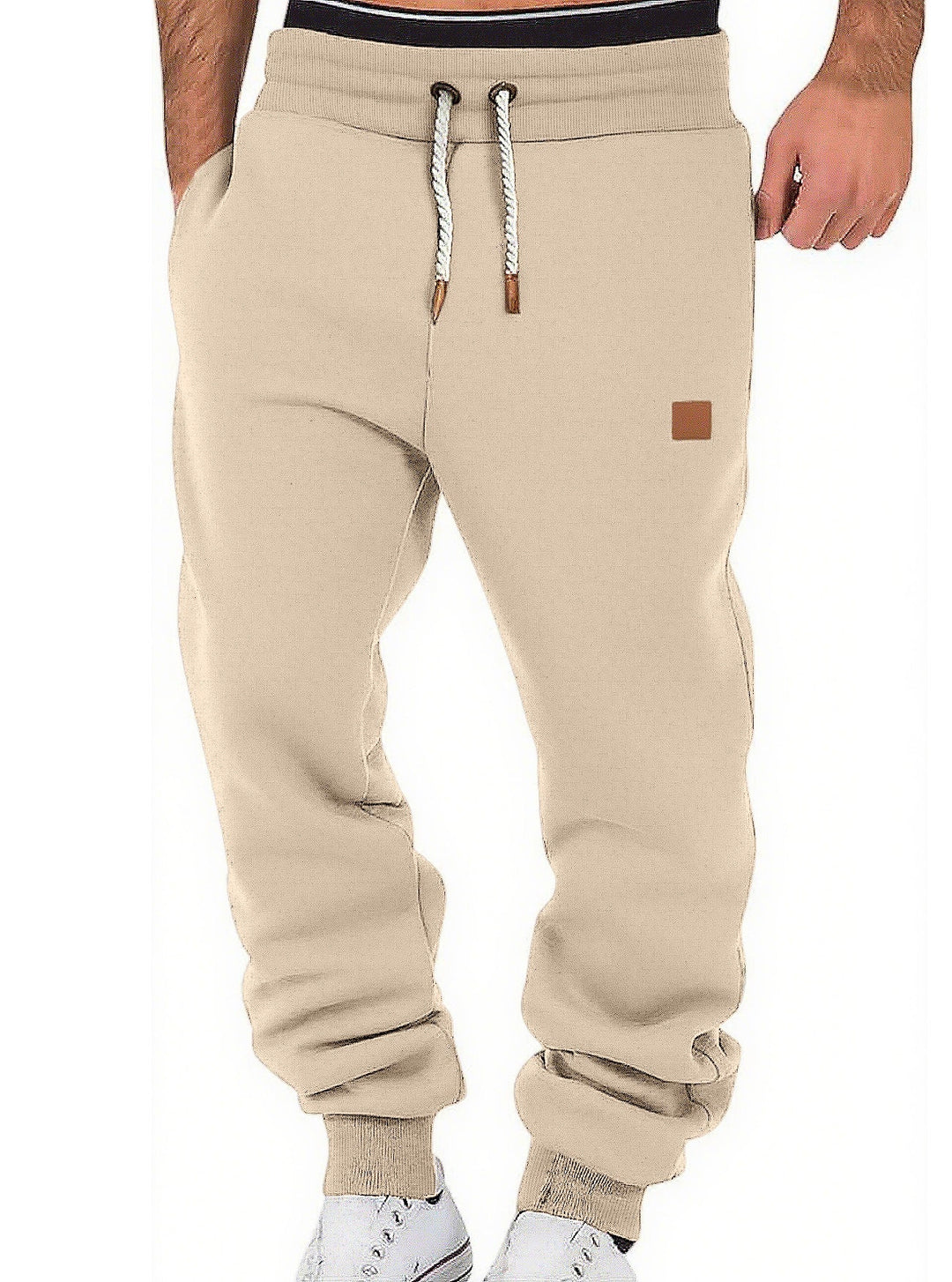 Herren nan komfortable Jogginghose aus hochwertiger Baumwollmischung mit elastischem Bund Kordelzug und Bündchen