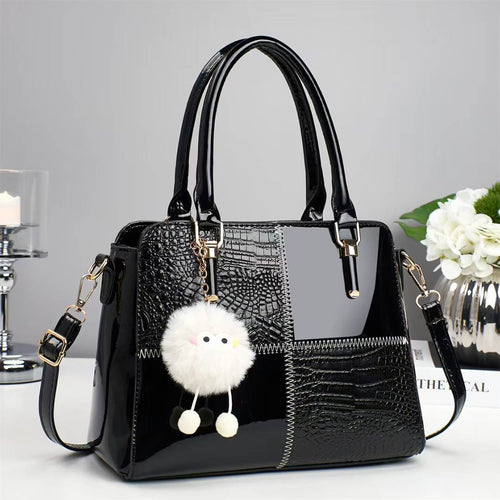 Damen elegante Handtasche mit luxuriöser Krokodilprägung und abnehmbarem Schlüsselanhänger Nord Taschen