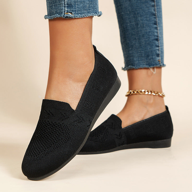 Damen Atmungsaktive Slip-On Sneakers mit flexiblem Strickdesign - Arvani