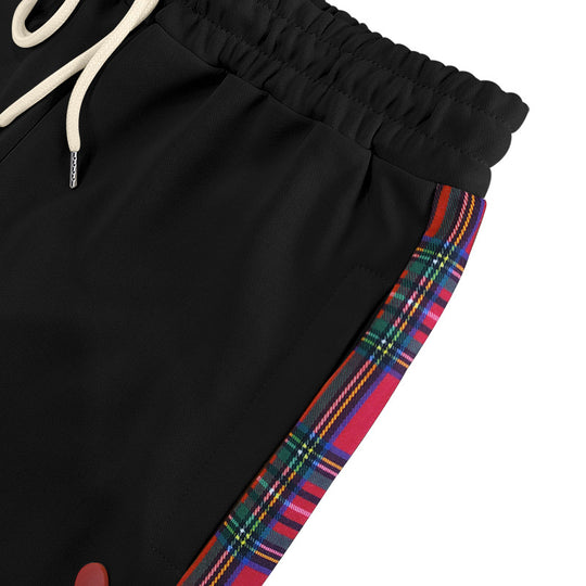 Herren lockere Jogginghose mit seitlichem Karostreifen und Druckknopfleiste Nord Taschen