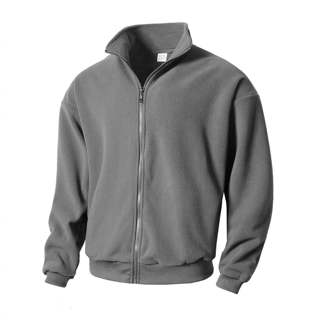 Herren Zip-Fleecejacke mit Stehkragen, durchgehendem Reißverschluss und gerippten Bündchen Nord Taschen