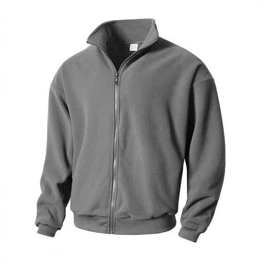 Herren Zip-Fleecejacke mit Stehkragen, durchgehendem Reißverschluss und gerippten Bündchen Nord Taschen