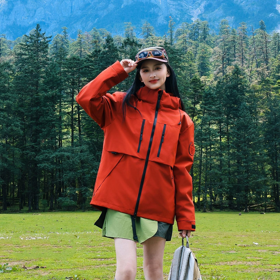 Herren Wasserdichte atmungsaktive Softshell Outdoorjacke mit verstellbarer Kapuze Nord Taschen