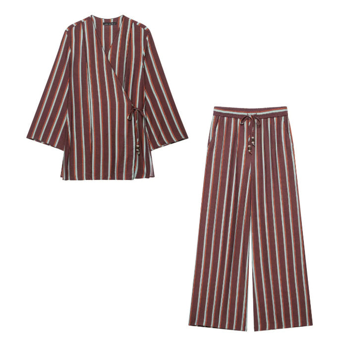 Damen Weite plissierte Loungehose mit elastischem Bund Nord Taschen