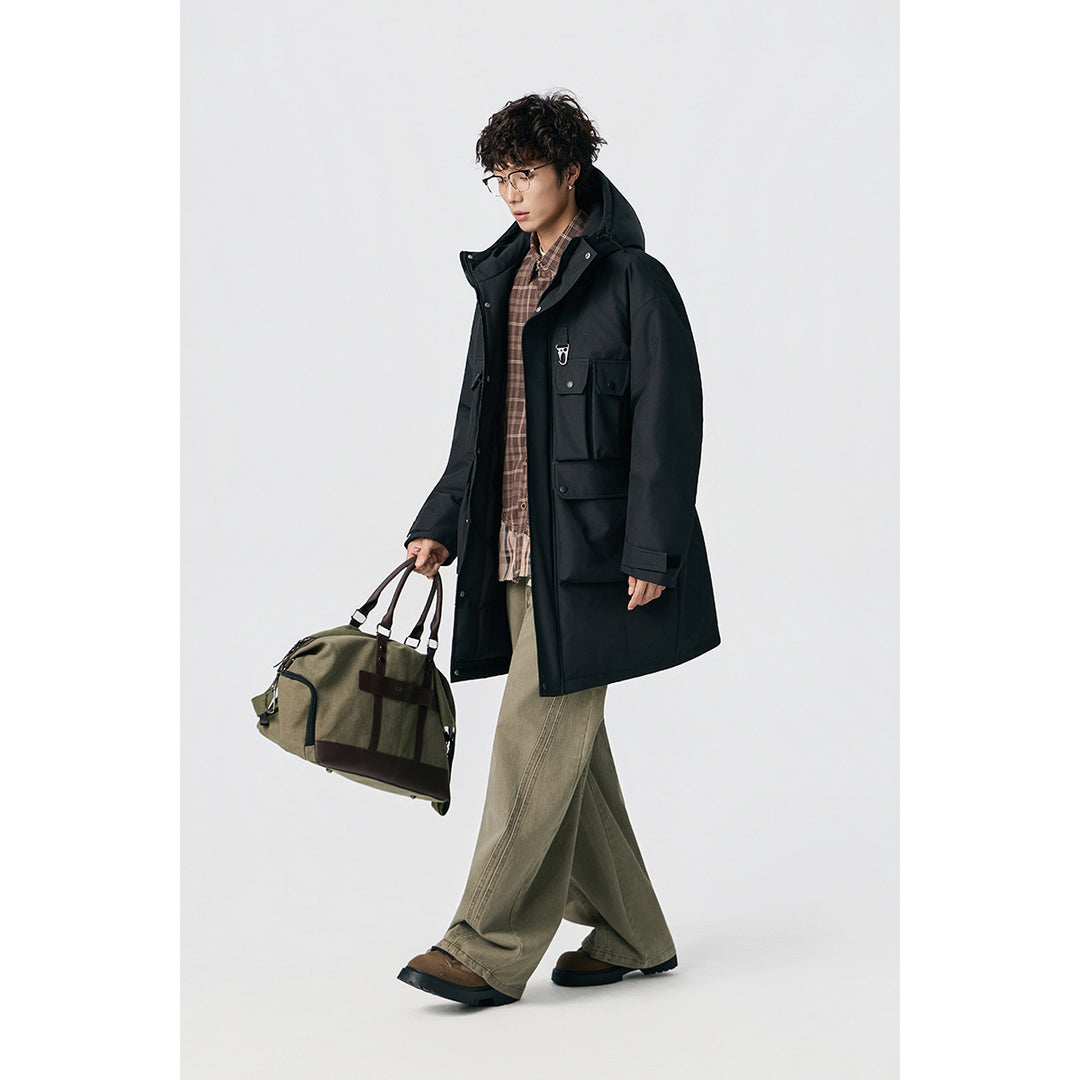 Herren Wasserabweisender Tech-Parka mit Mehrfach-Taschen und Kapuze Nord Taschen