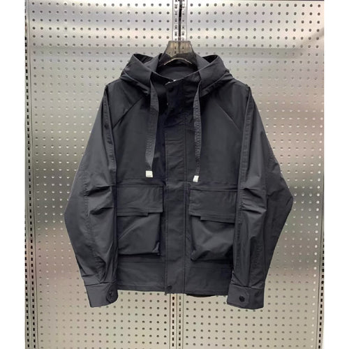 Herren Leichte Utility-Jacke mit Kapuze, mehreren Pattentaschen und verdecktem Reißverschluss Nord Taschen