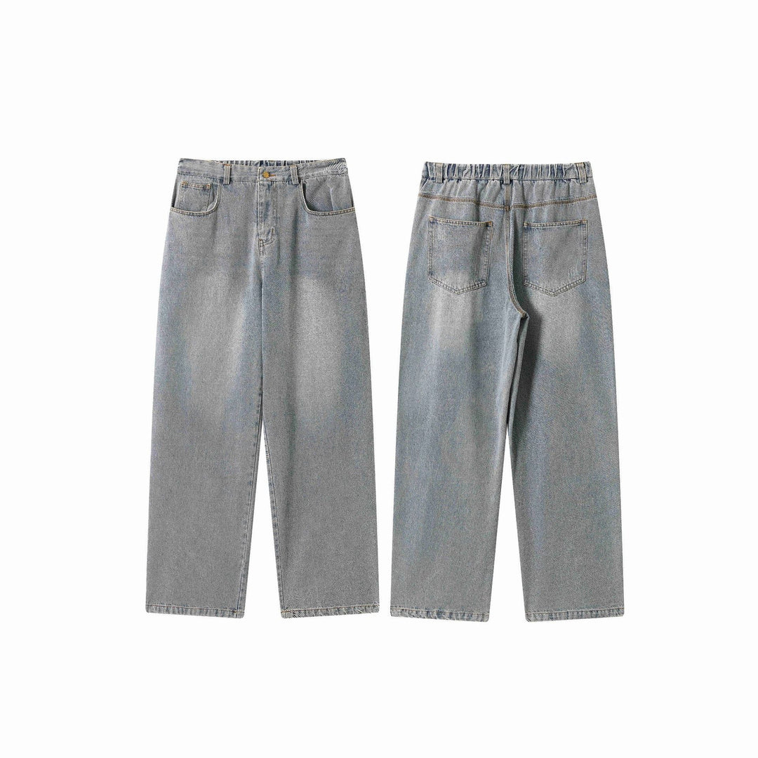 Damen Jeanshose mit weitem Bein, hoher Taille und vorderlichem Mittelschlitz Nord Taschen