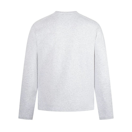 Herren Langarmshirt mit Rundhalsausschnitt aus meliertem Baumwollmix Nord Taschen